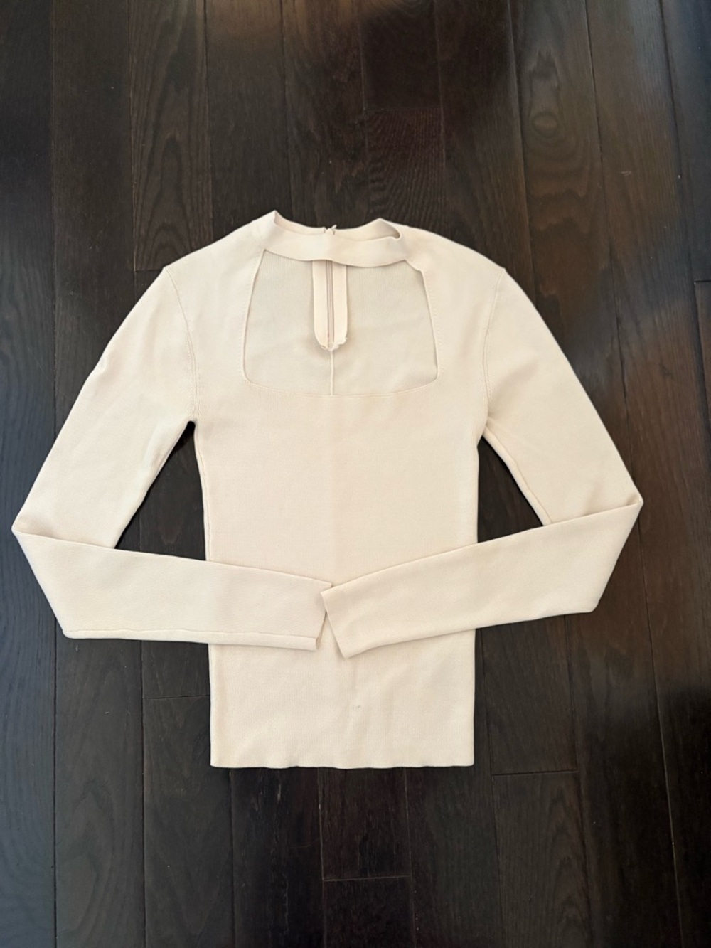 ZARA | Women's Cream Long-Sleeve Top | Size Small